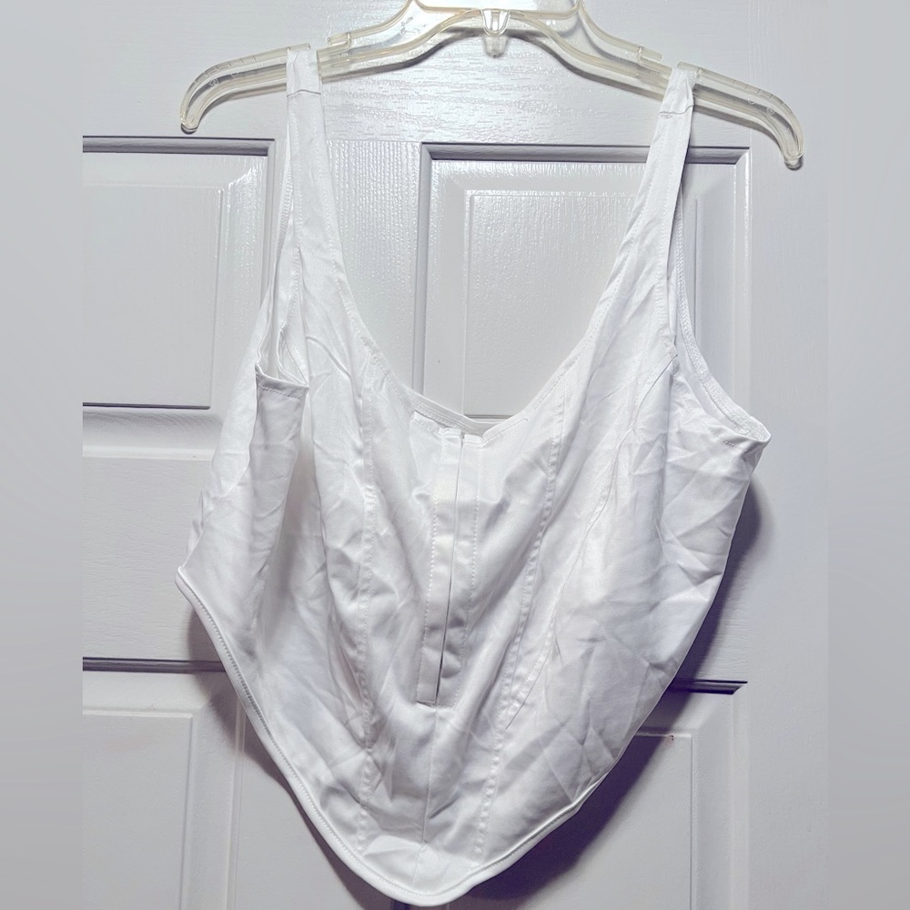 2 white tops, both plus size, clean white, never been worn